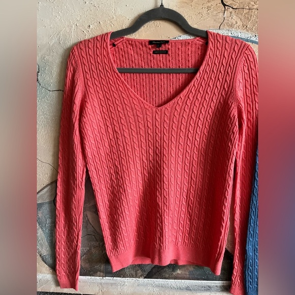 Massimo Dutti Set of 2 Pink & Blue Cable-knit V-neck Sweater Top Size Small - Picture 2 of 9